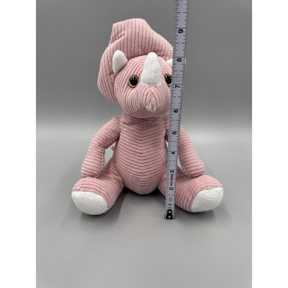 Naturally Kids Pink Plush Triceratops Dinosaur Stuffed Animal No Backpck 8” - Picture 5 of 11